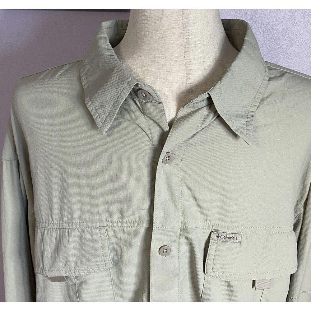 Columbia Shirt NWOT Mens 2XL Titanium ButtonDown Rollup-Long Sleeve Sage Fishing
